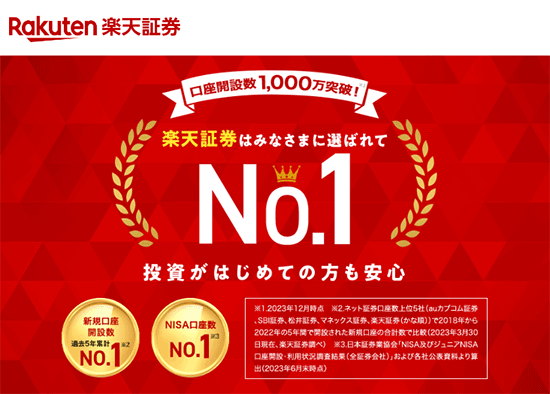 楽天証券の公式サイトイメージ